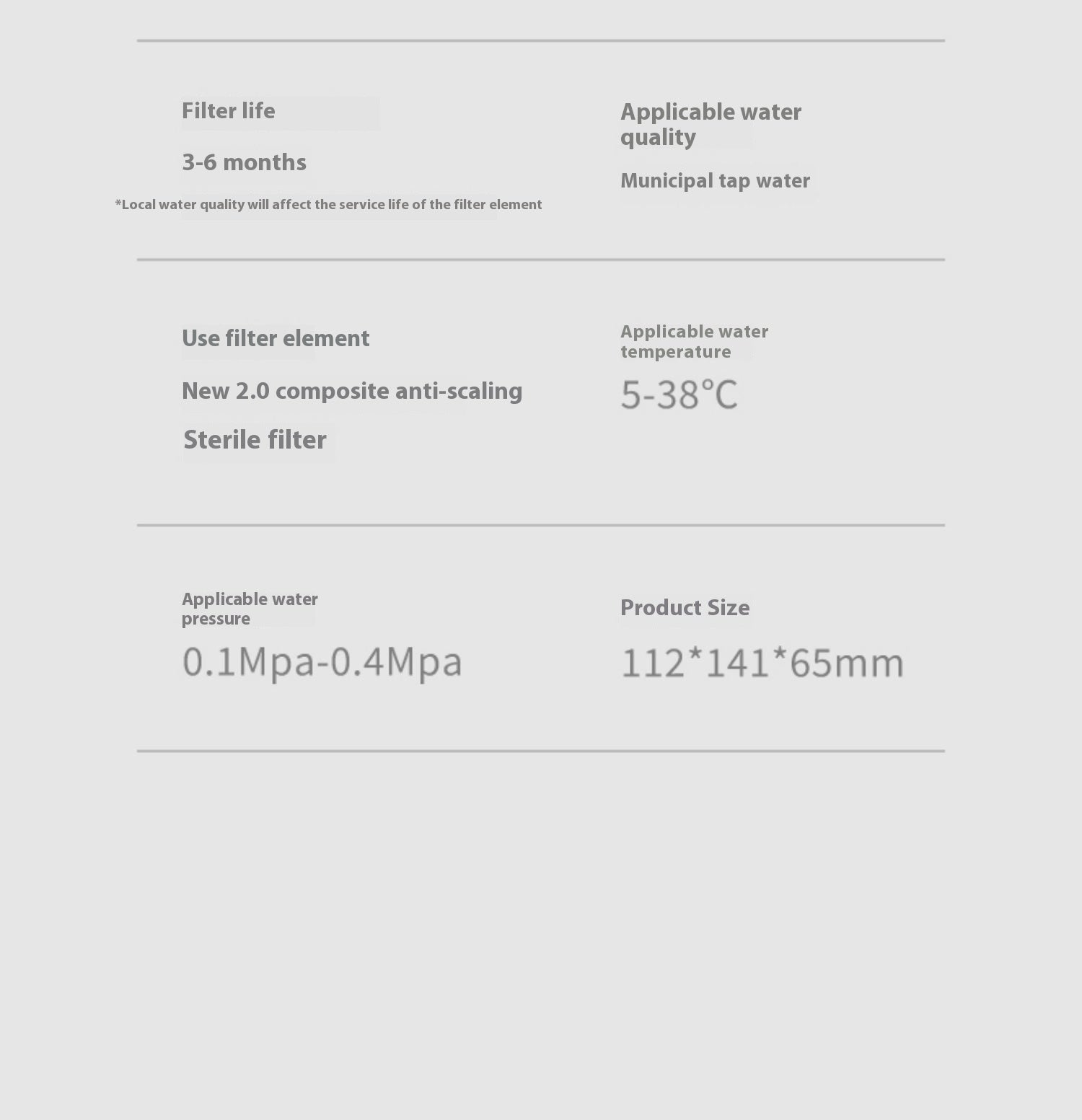 Small Water Purifier Faucet Front Purification Tap Filter