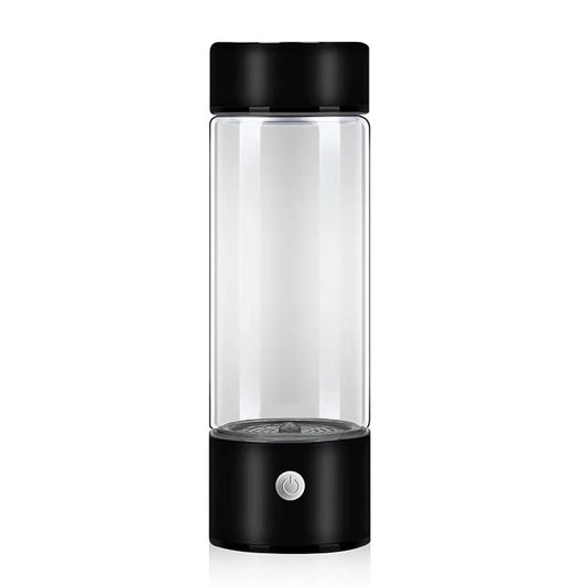 Hydrogen Water Bottle - Portable Hydrogen Water Generator - Hydrogen Water Ionizer Machine - Rich Hydrogen Water Glass Health Cup - Hydrogenated Water Bottle for Home and Travel (Black)