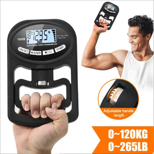 Grip Strength Tester 265Lbs/120Kg Grip Strength Meter Digital Hand Dynamometer USB LCD Screen Hand Grip for Power Training Sport