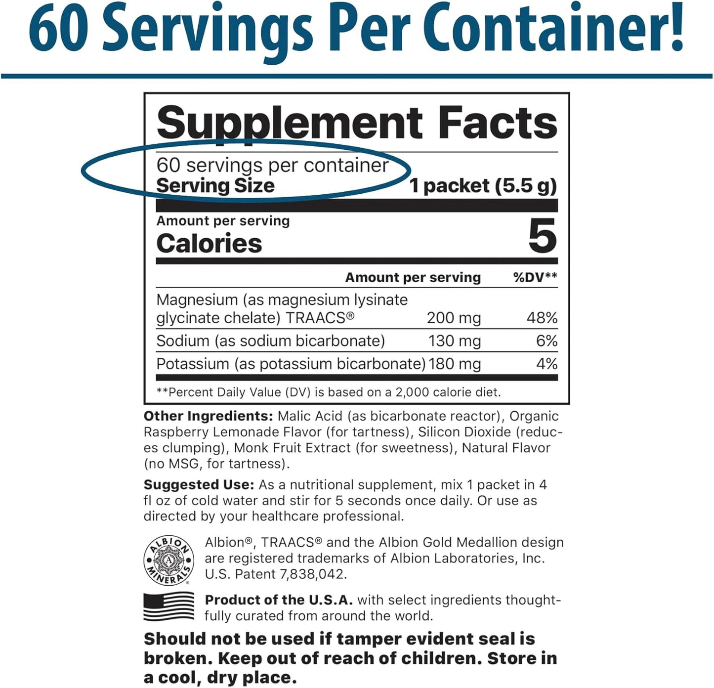 Magsoothe | Fast-Acting, Calming Magnesium Glycinate Powder Supplement | Raspberry Lemonade Flavor | 60 Servings (Packets)