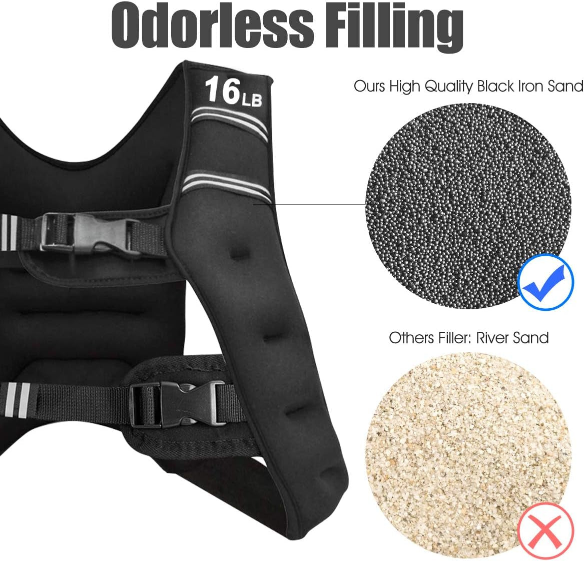 Weighted Vest for Women Men Kids, 16Lb/20Lb/30Lb Body Weight Vests with Reflective Stripe, Adjustable Weight Loss Workout Equipment for Fitness, Strength Training, Running, Walking, Jogging