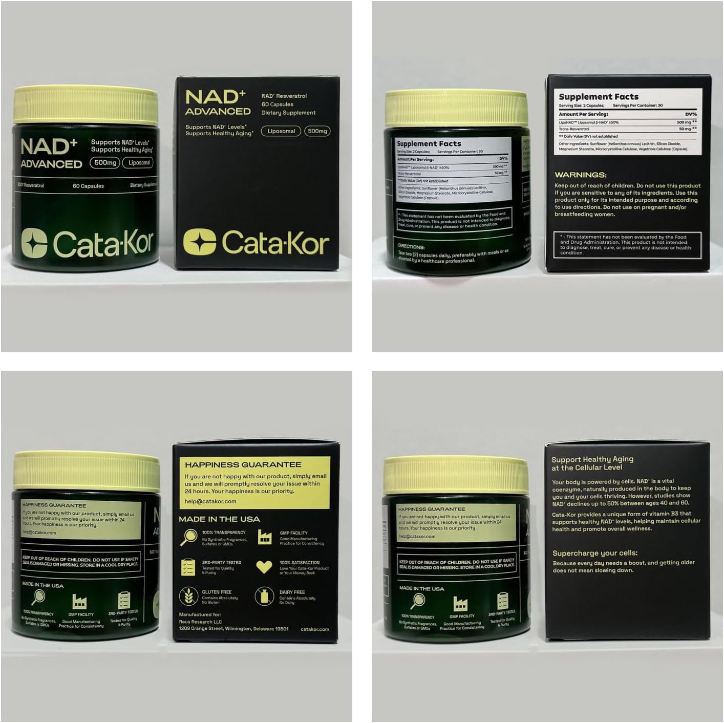 Liposomal NAD Supplement with Resveratrol – NMN Supplement Alternative – Third-Party Tested – 30-Day Supply – Advanced NAD+ Resveratrol