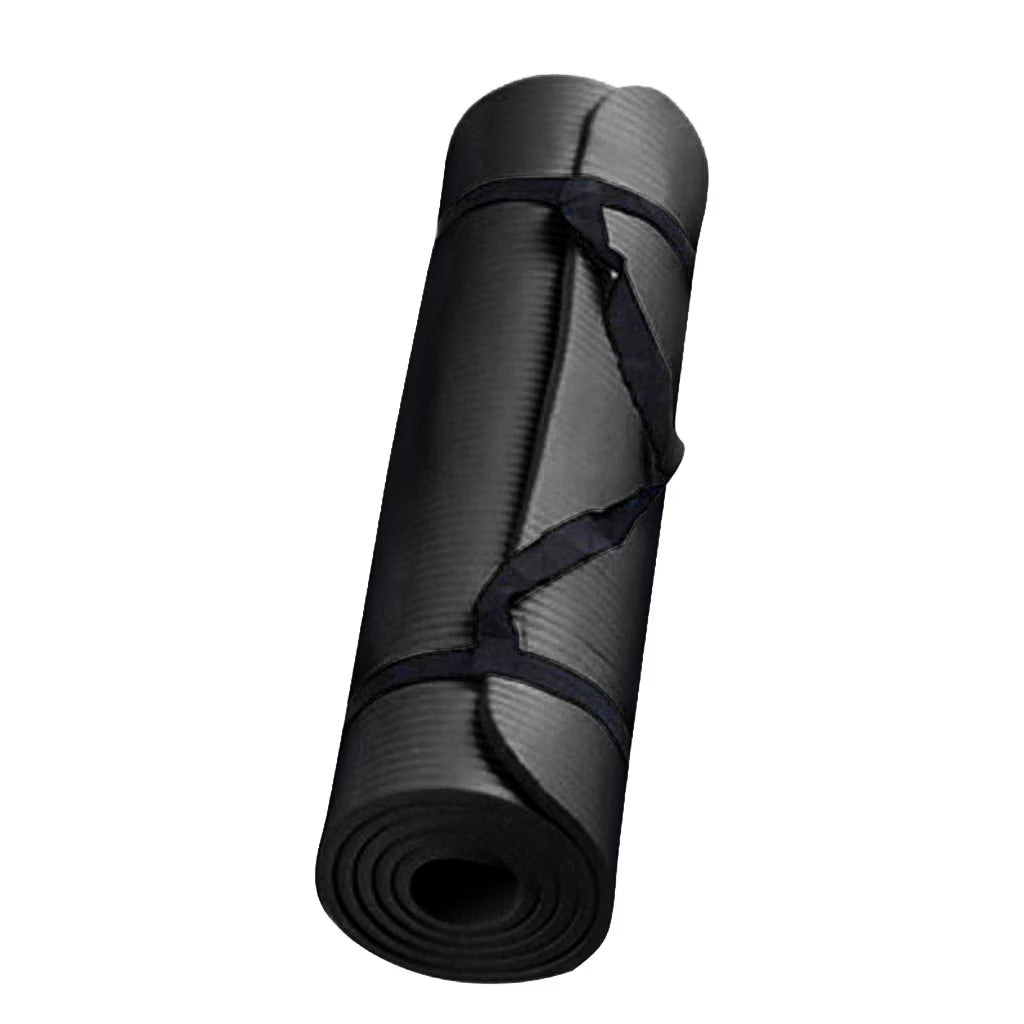 Small Yoga Mat 15 Mm Thick Anti-Skid Sports Fitness Mat Non-Slip Yoga Mat for Home Gym Yoga Exercises Pilates Workout Daily Use with Anti-Slip Surface and Eco Friendly, Black, 1Pcs