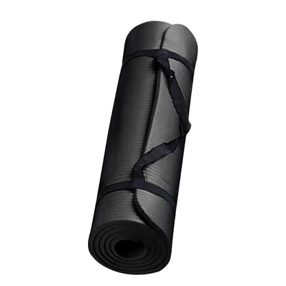Small Yoga Mat 15 Mm Thick Anti-Skid Sports Fitness Mat Non-Slip Yoga Mat for Home Gym Yoga Exercises Pilates Workout Daily Use with Anti-Slip Surface and Eco Friendly, Black, 1Pcs