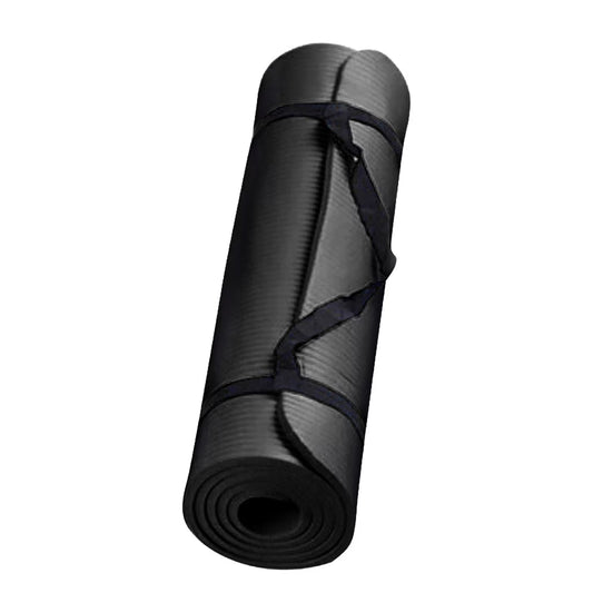 Small Yoga Mat 15 Mm Thick Anti-Skid Sports Fitness Mat Non-Slip Yoga Mat for Home Gym Yoga Exercises Pilates Workout Daily Use with Anti-Slip Surface and Eco Friendly, Black, 1Pcs